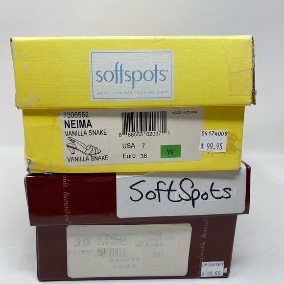 Softspots Neima vanilla snake leather slingback sandal heels wide - Picture 8 of 8